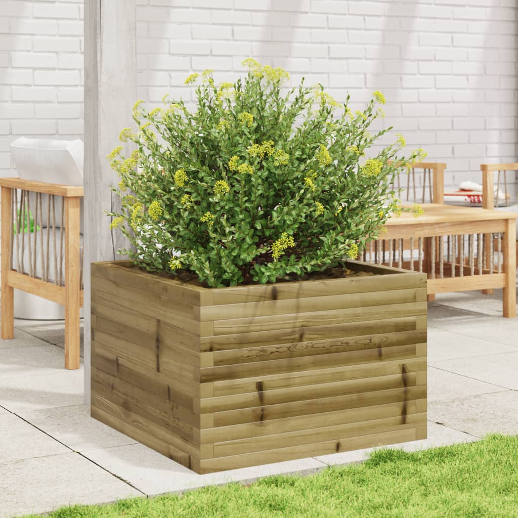 vidaXL Jardinera de madera de pino impregnada 70x70x45,5 cm