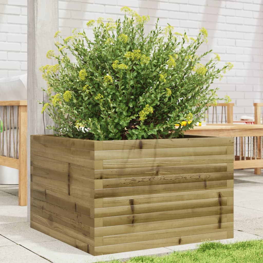 vidaXL Jardinera de madera de pino impregnada 70x70x45,5 cm