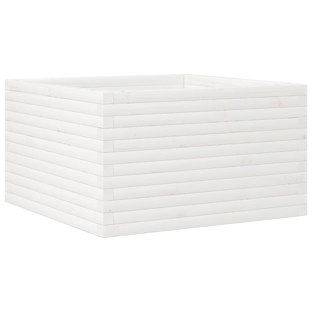 vidaXL Jardinera madera maciza de pino blanco 80x80x45,5 cm