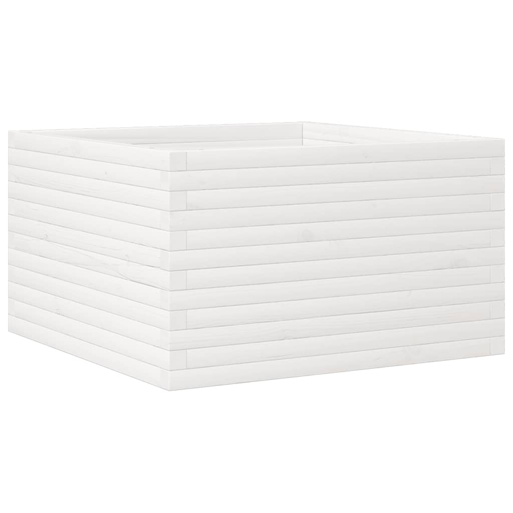 vidaXL Jardinera madera maciza de pino blanco 80x80x45,5 cm