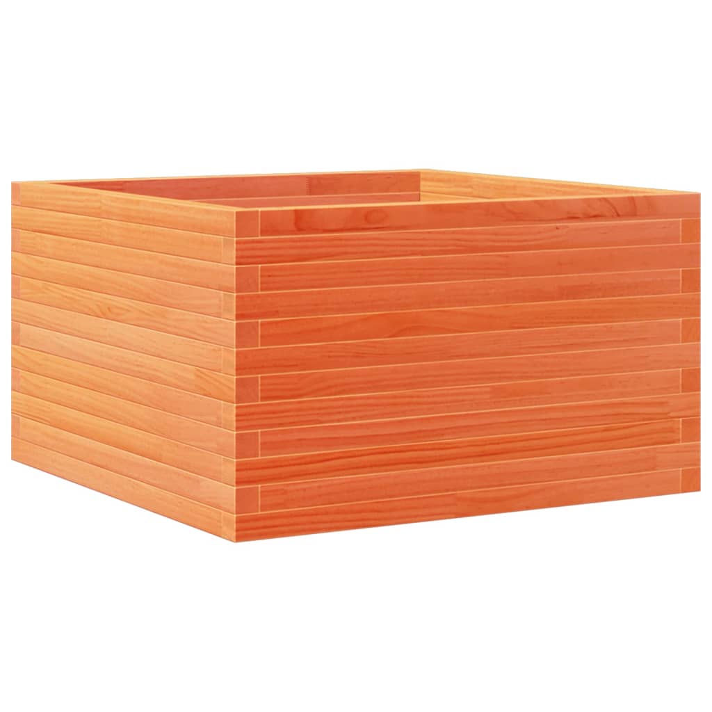 vidaXL Jardinera de madera maciza de pino marrón cera 80x80x45,5 cm