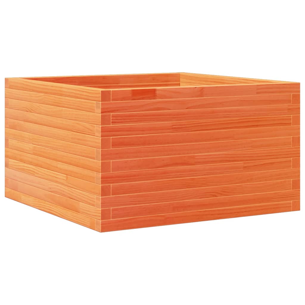 vidaXL Jardinera de madera maciza de pino marrón cera 80x80x45,5 cm