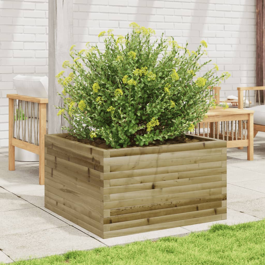 vidaXL Jardinera de madera de pino impregnada 80x80x45,5 cm