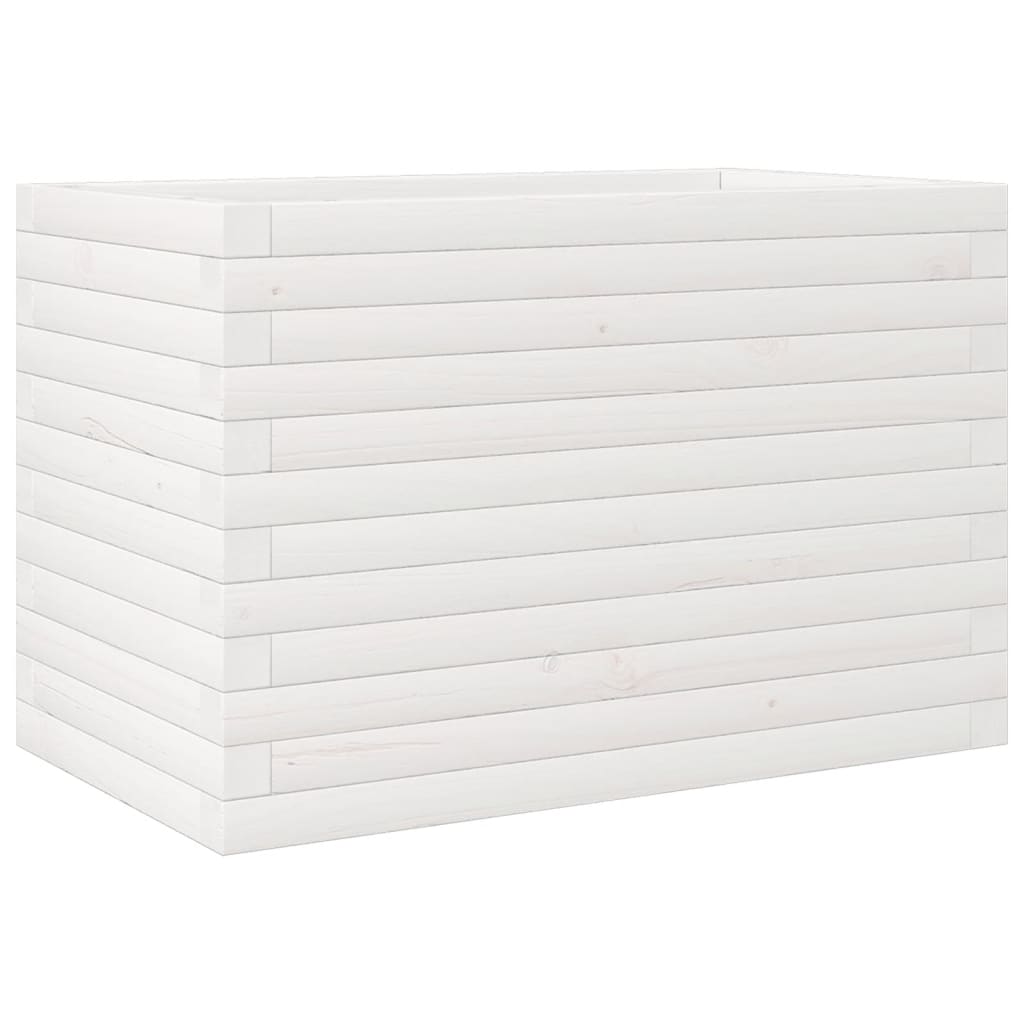 vidaXL Jardinera de madera maciza de pino blanco 70x40x45,5 cm