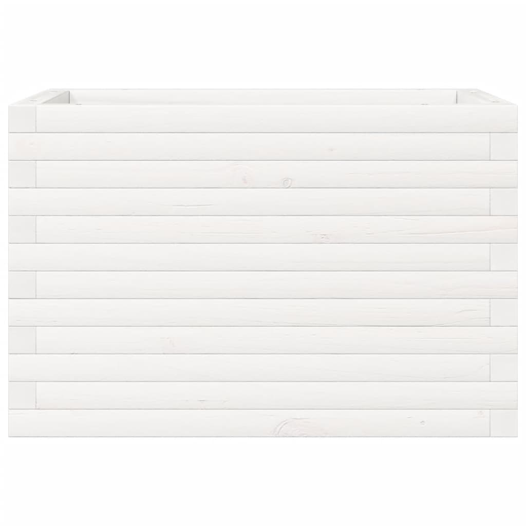 vidaXL Jardinera de madera maciza de pino blanco 70x40x45,5 cm