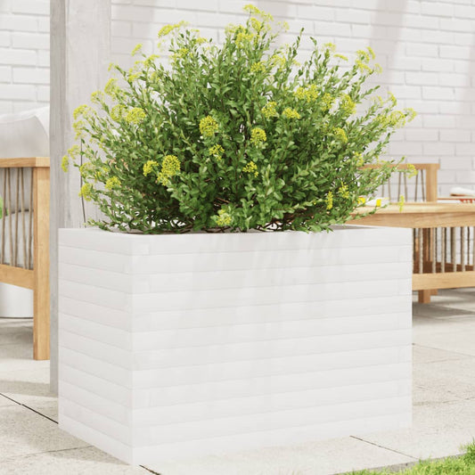 vidaXL Jardinera de madera maciza de pino blanco 70x40x45,5 cm