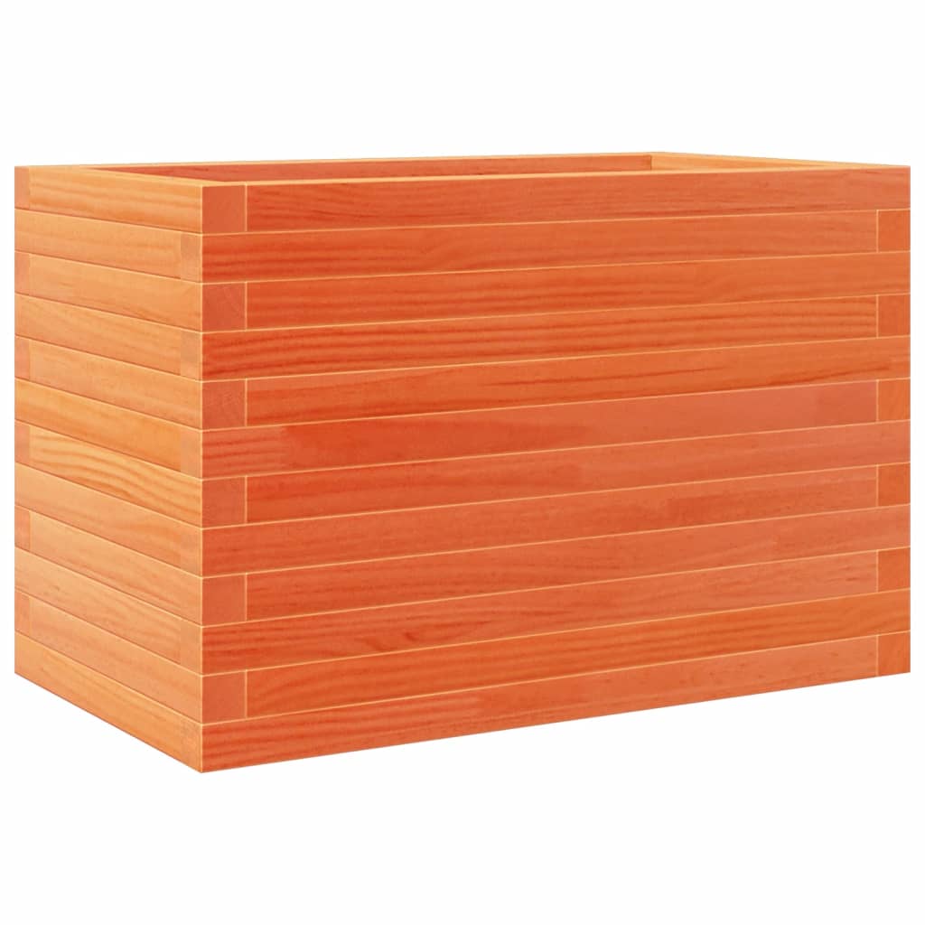 vidaXL Jardinera de madera maciza de pino marrón cera 70x40x45,5 cm