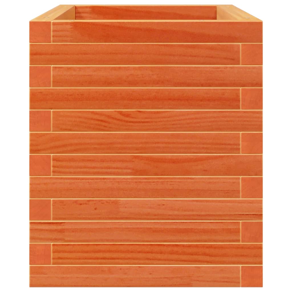 vidaXL Jardinera de madera maciza de pino marrón cera 70x40x45,5 cm