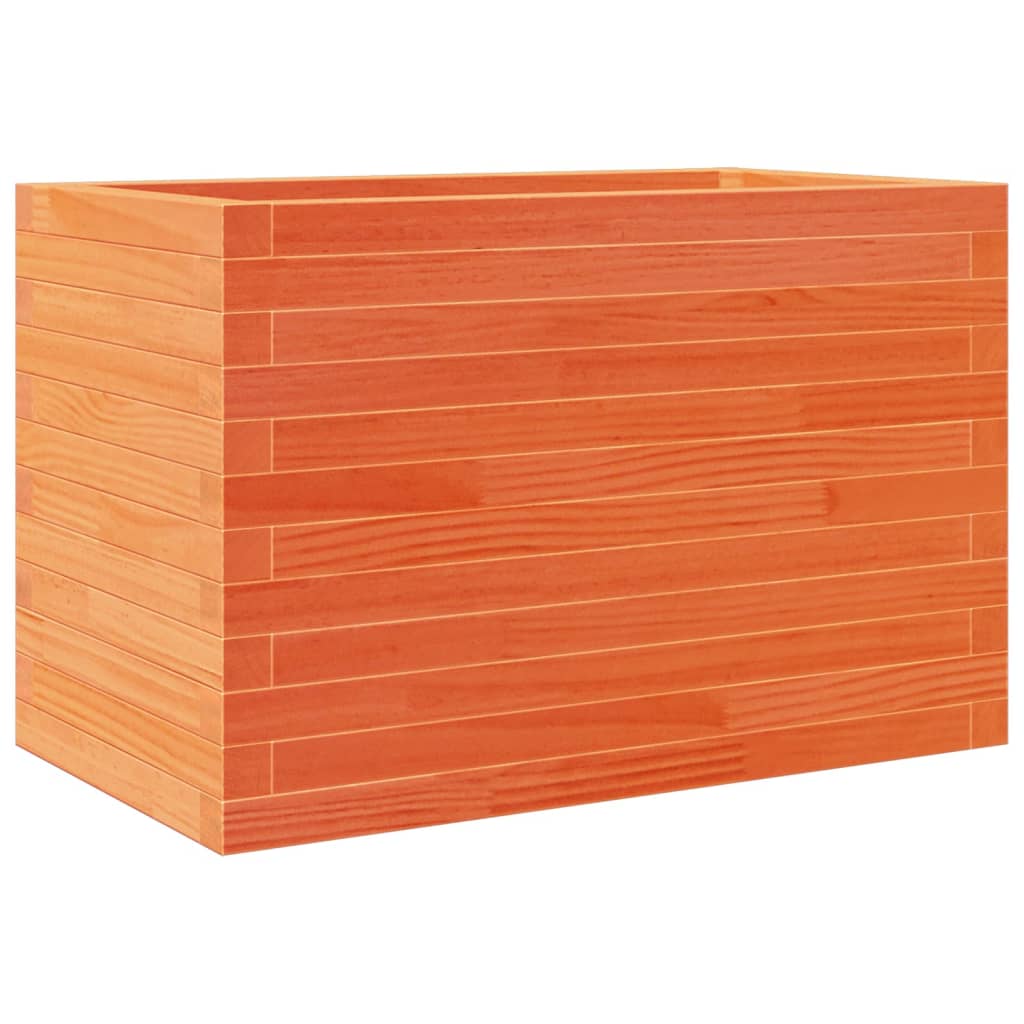 vidaXL Jardinera de madera maciza de pino marrón cera 70x40x45,5 cm