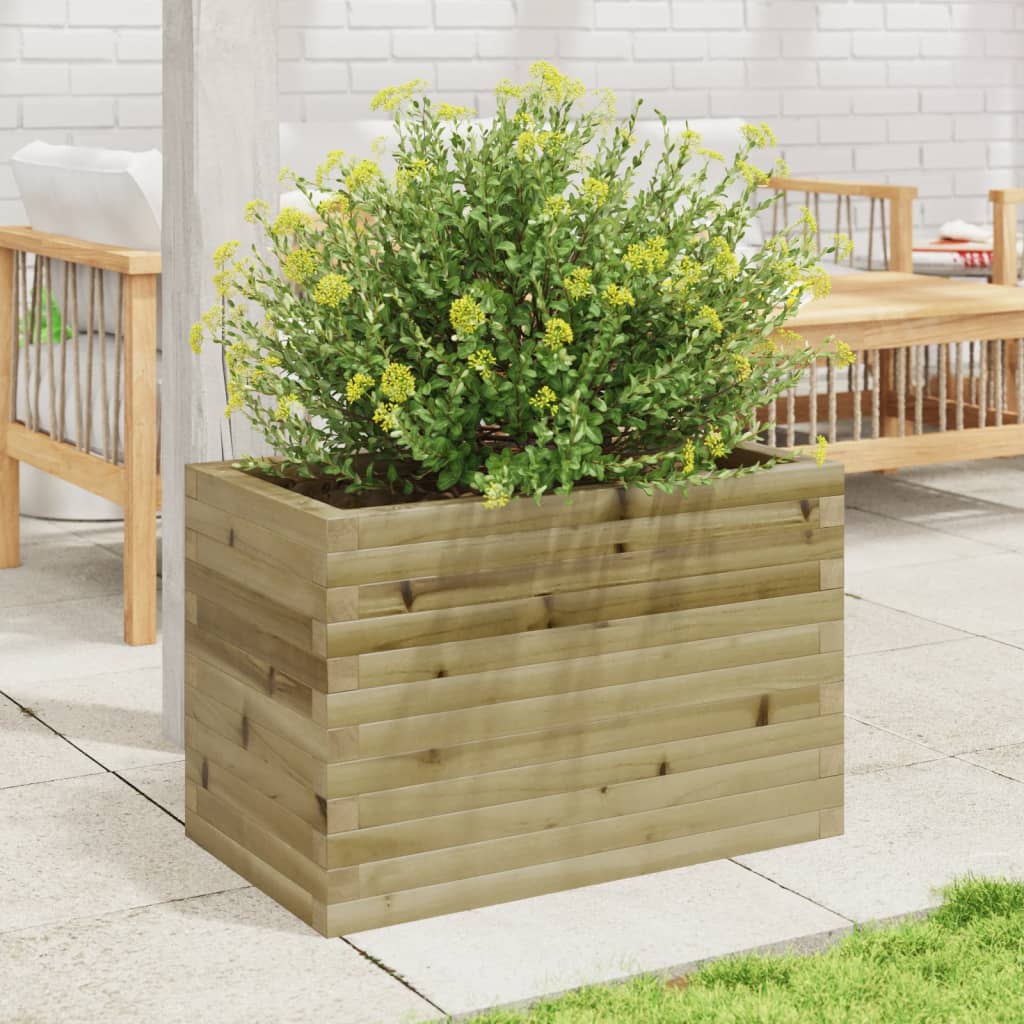 vidaXL Jardinera de madera de pino impregnada 70x40x45,5 cm