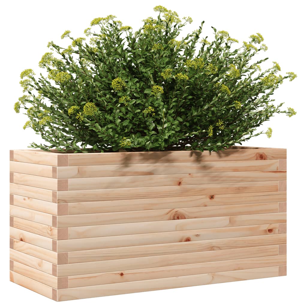 vidaXL Jardinera de madera maciza de pino 90x40x45,5 cm