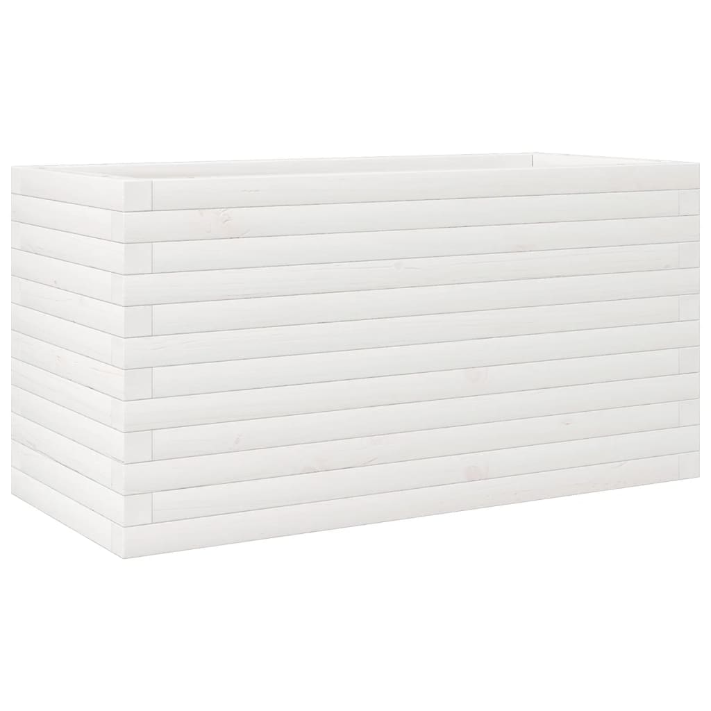 vidaXL Jardinera madera maciza de pino blanco 90x40x45,5 cm