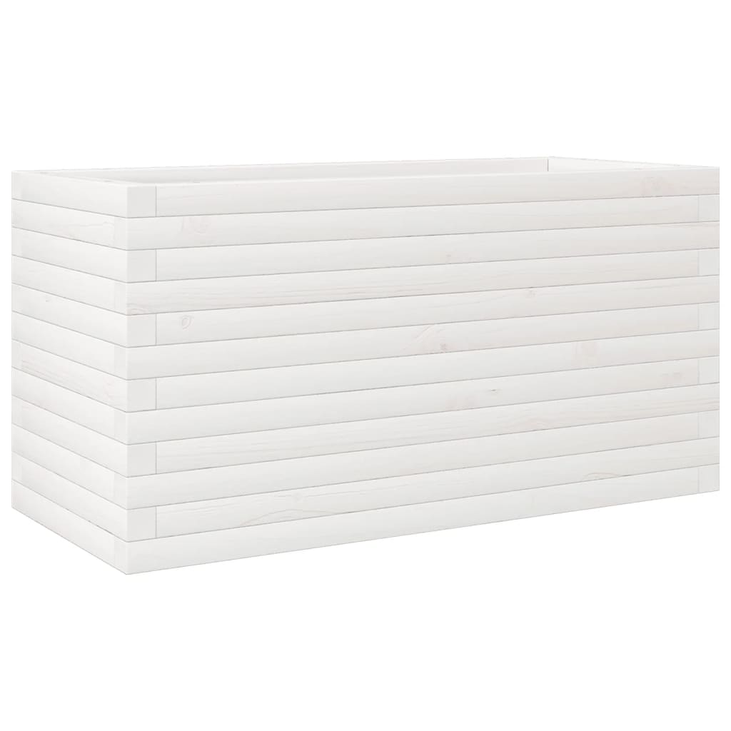 vidaXL Jardinera madera maciza de pino blanco 90x40x45,5 cm