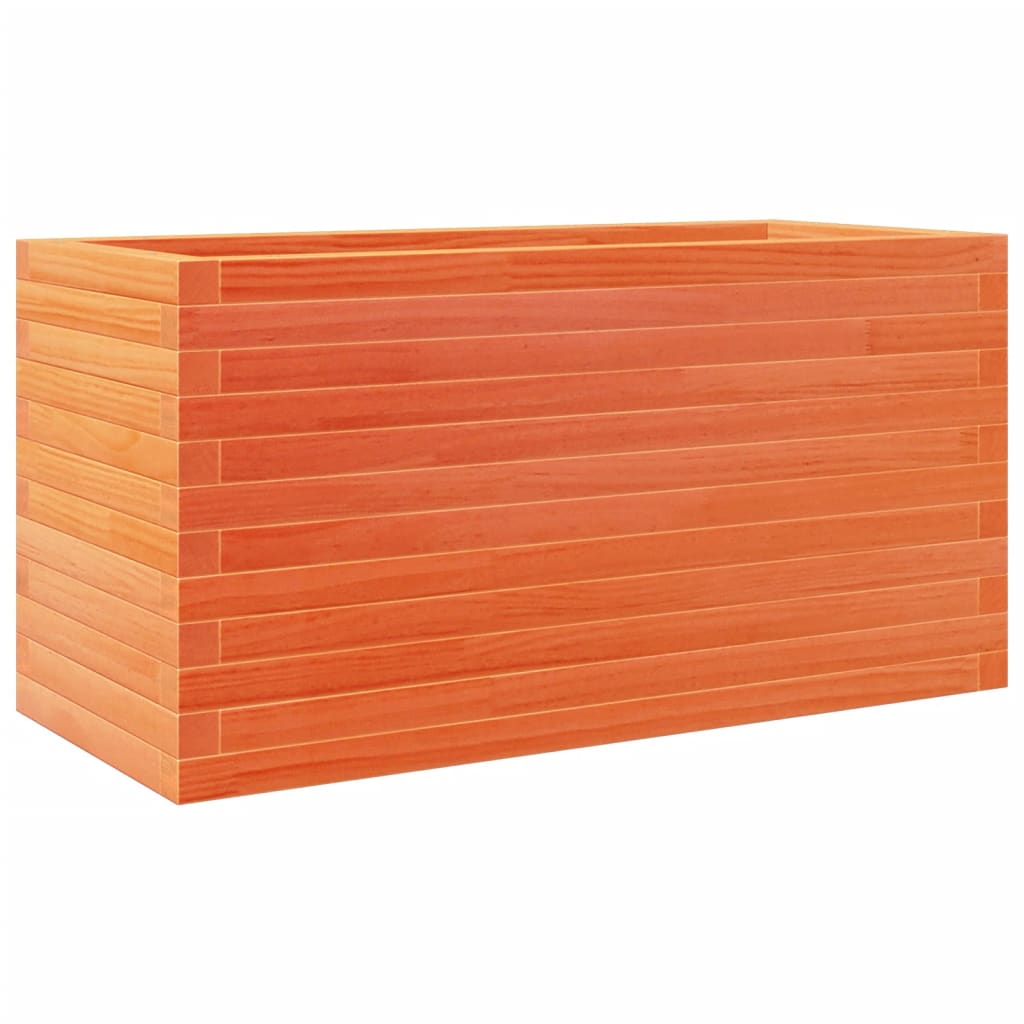 vidaXL Jardinera de madera maciza de pino marrón cera 90x40x45,5 cm