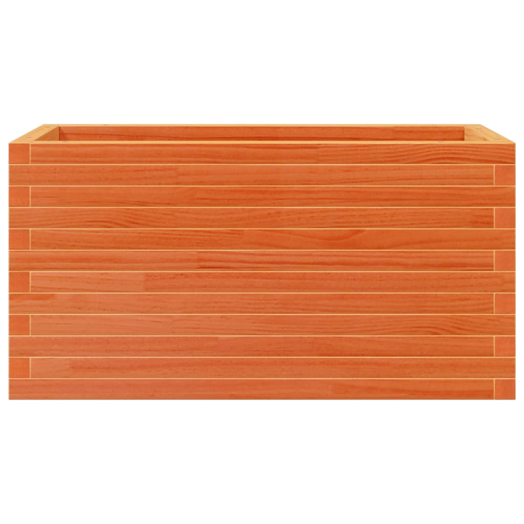 vidaXL Jardinera de madera maciza de pino marrón cera 90x40x45,5 cm