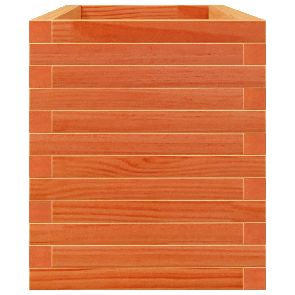 vidaXL Jardinera de madera maciza de pino marrón cera 90x40x45,5 cm