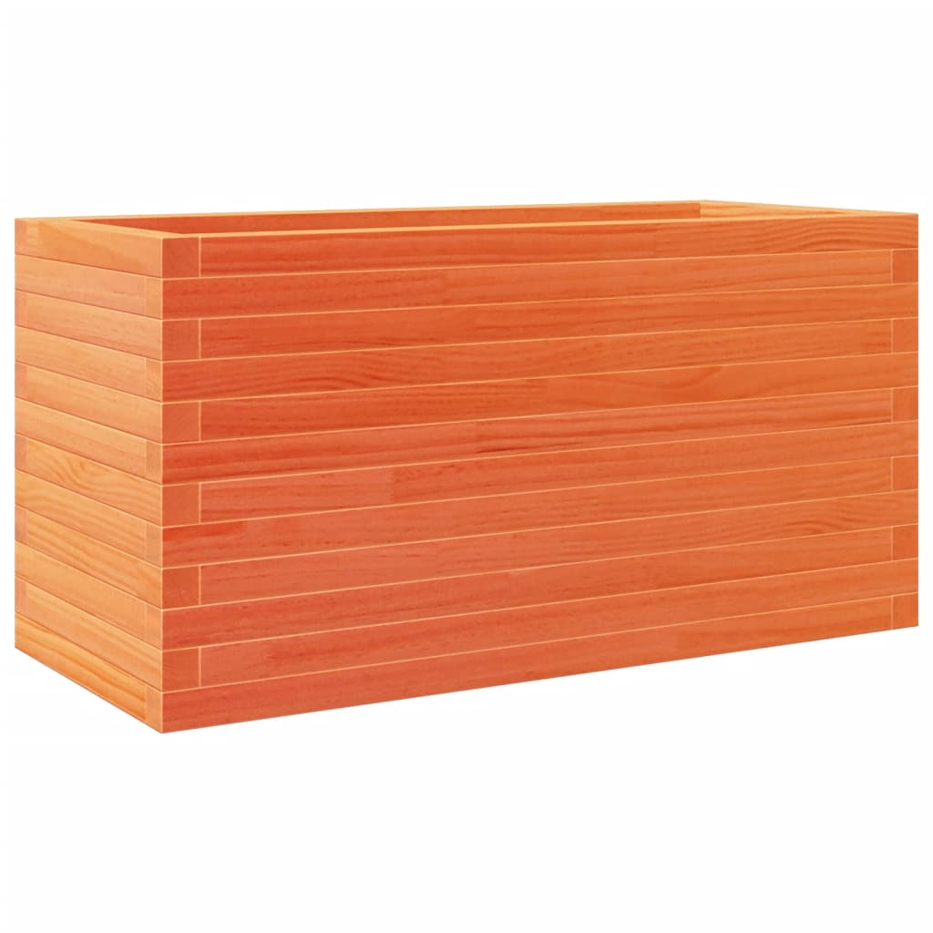 vidaXL Jardinera de madera maciza de pino marrón cera 90x40x45,5 cm