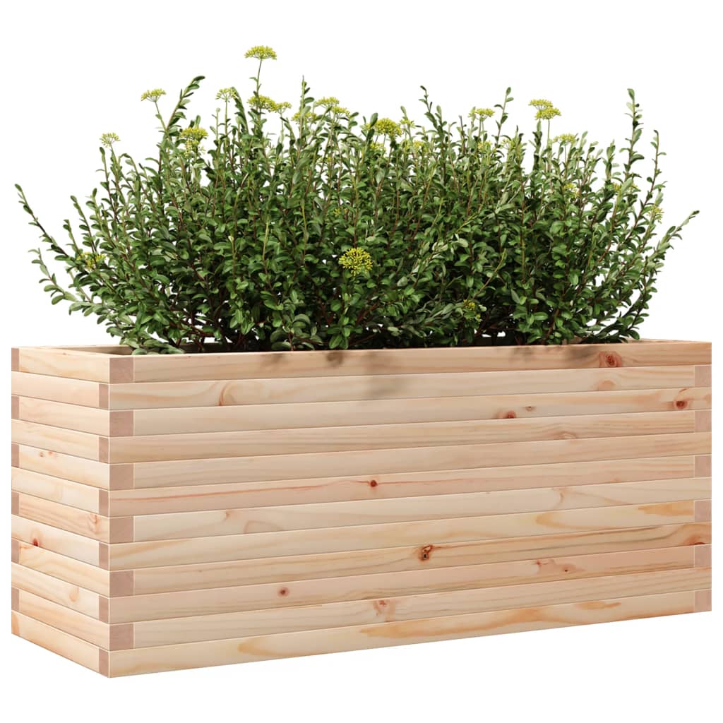 vidaXL Jardinera de madera maciza de pino 110x40x45,5 cm