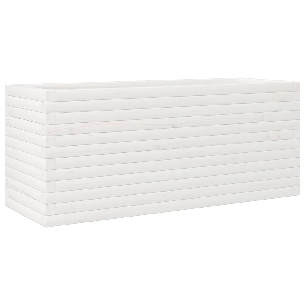 vidaXL Jardinera de madera maciza de pino blanco 110x40x45,5 cm