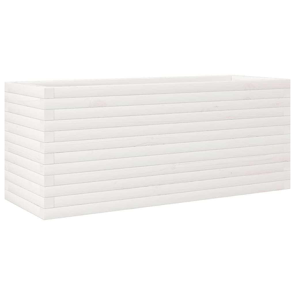 vidaXL Jardinera de madera maciza de pino blanco 110x40x45,5 cm