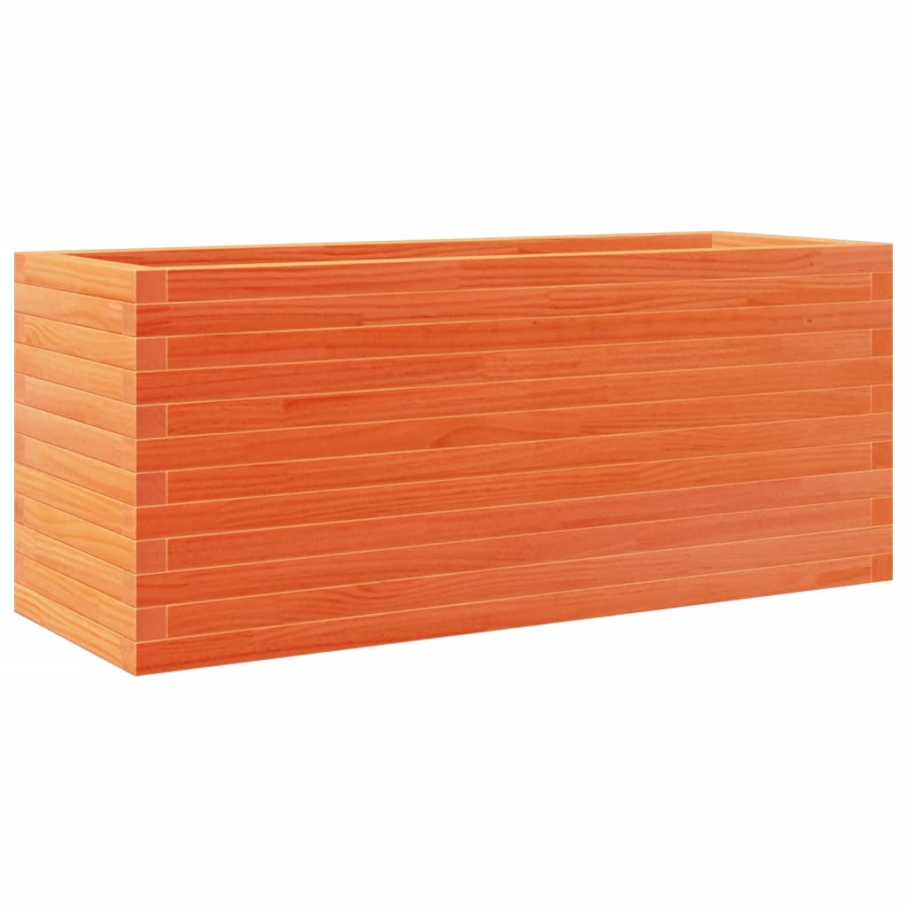 vidaXL Jardinera de madera maciza de pino marrón cera 110x40x45,5 cm