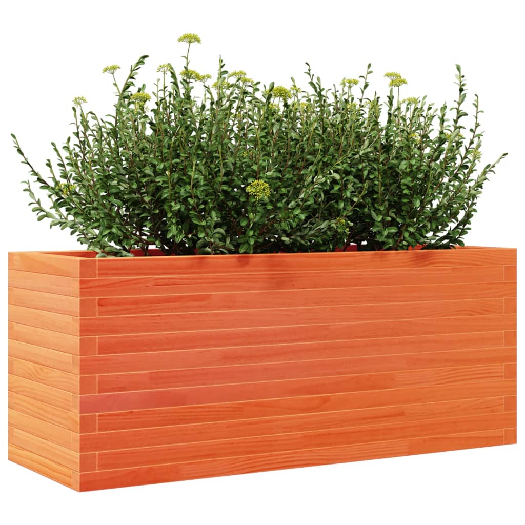 vidaXL Jardinera de madera maciza de pino marrón cera 110x40x45,5 cm