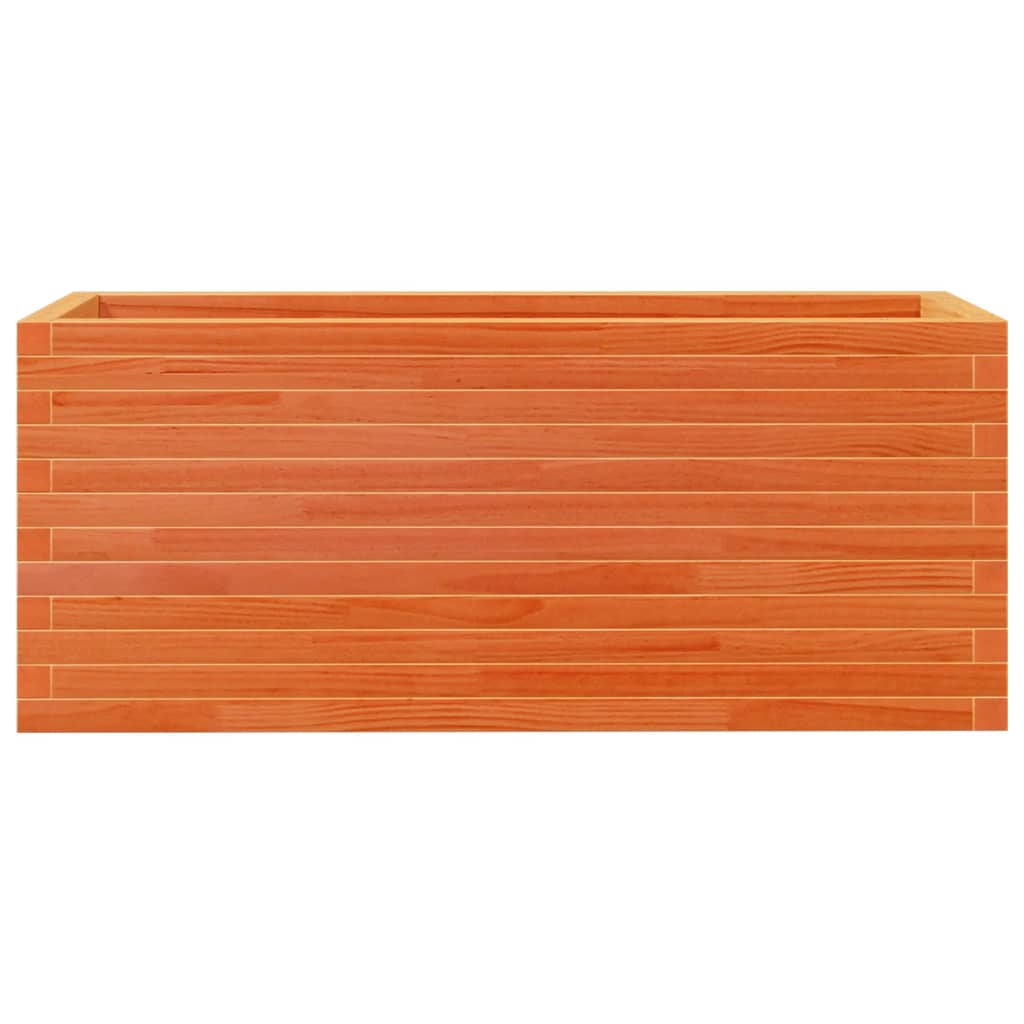 vidaXL Jardinera de madera maciza de pino marrón cera 110x40x45,5 cm