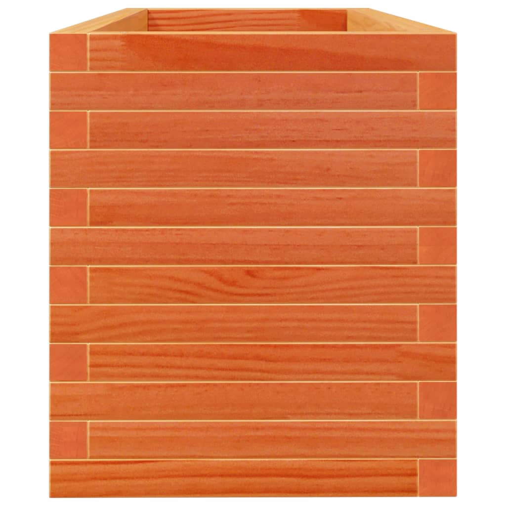 vidaXL Jardinera de madera maciza de pino marrón cera 110x40x45,5 cm