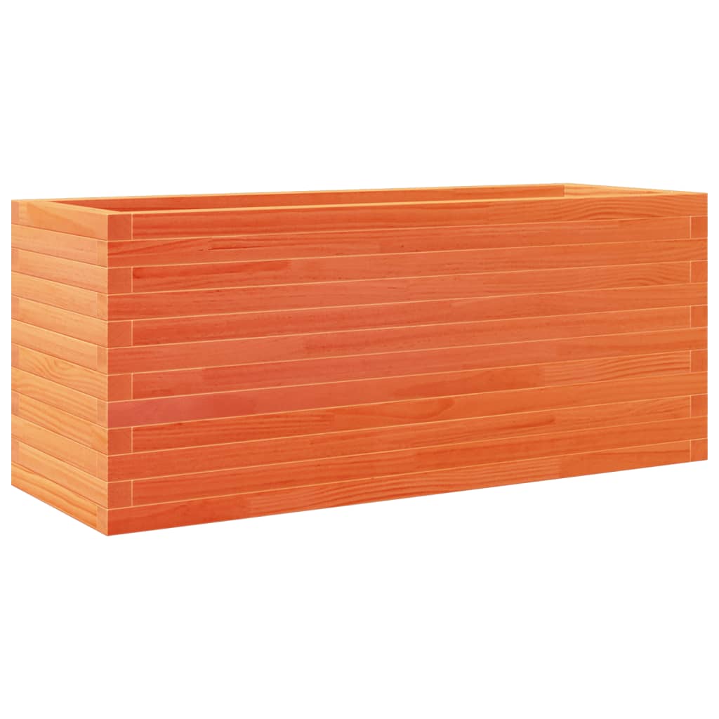 vidaXL Jardinera de madera maciza de pino marrón cera 110x40x45,5 cm