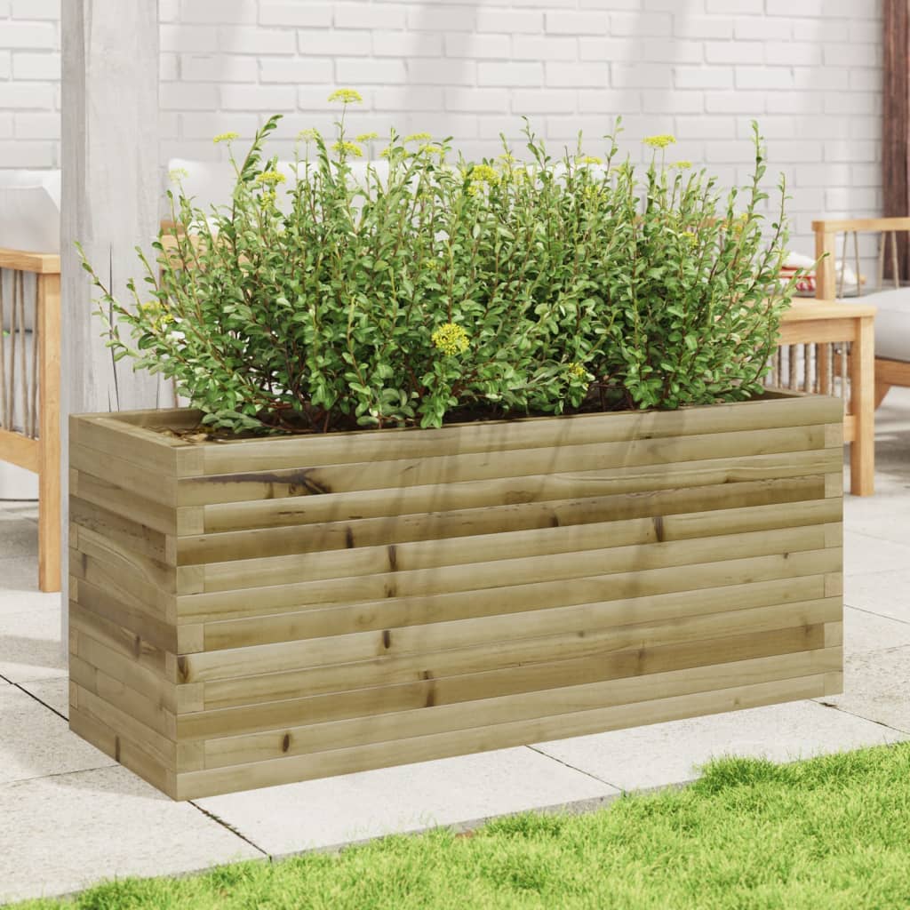 vidaXL Jardinera de madera de pino impregnada 110x40x45,5 cm