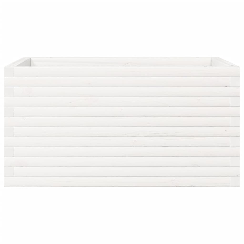 vidaXL Jardinera de madera maciza de pino blanco 90x60x45,5 cm