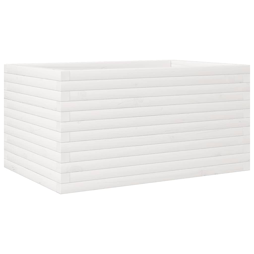 vidaXL Jardinera de madera maciza de pino blanco 90x60x45,5 cm