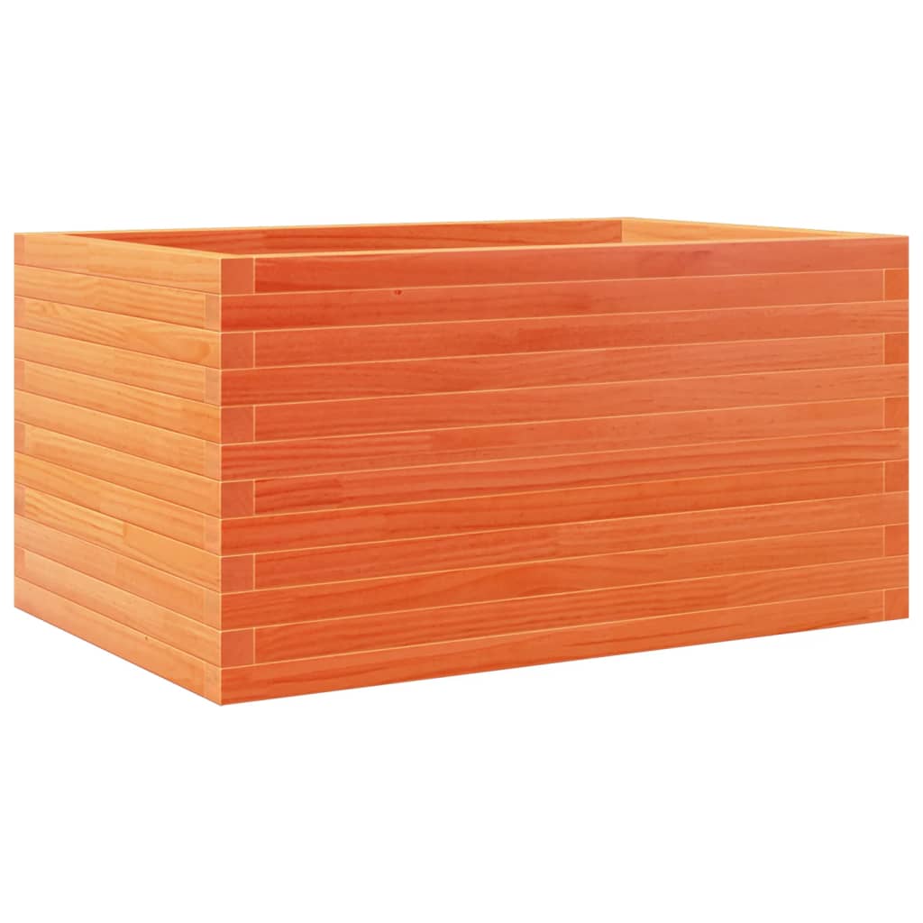 vidaXL Jardinera madera maciza de pino marrón cera 90x60x45,5 cm