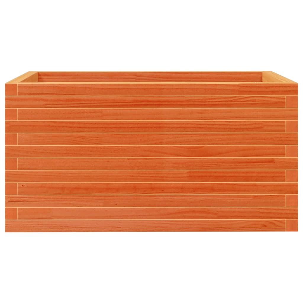 vidaXL Jardinera madera maciza de pino marrón cera 90x60x45,5 cm