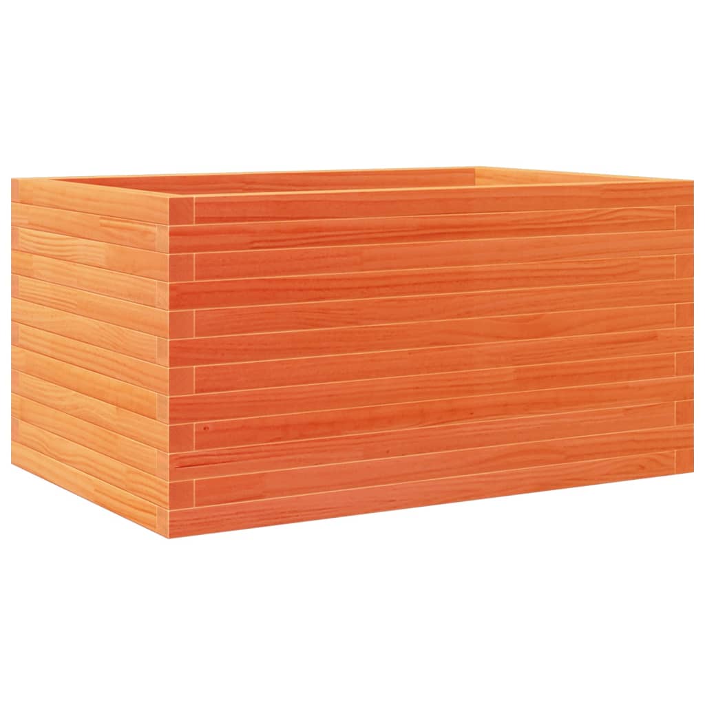 vidaXL Jardinera madera maciza de pino marrón cera 90x60x45,5 cm