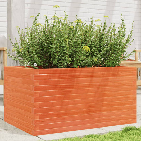 vidaXL Jardinera madera maciza de pino marrón cera 90x60x45,5 cm