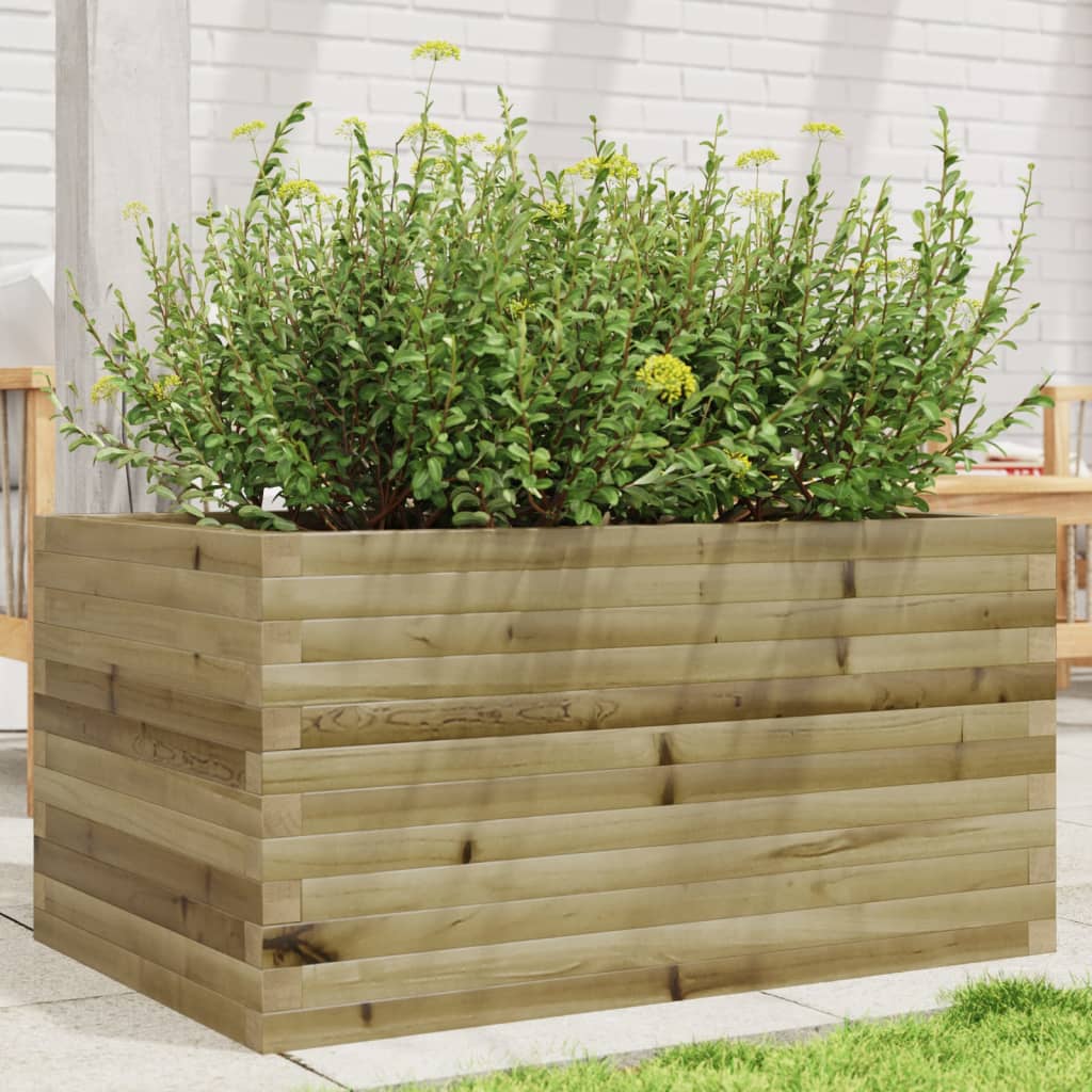 vidaXL Jardinera de madera de pino impregnada 90x60x45,5 cm