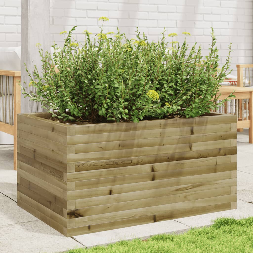 vidaXL Jardinera de madera de pino impregnada 90x60x45,5 cm