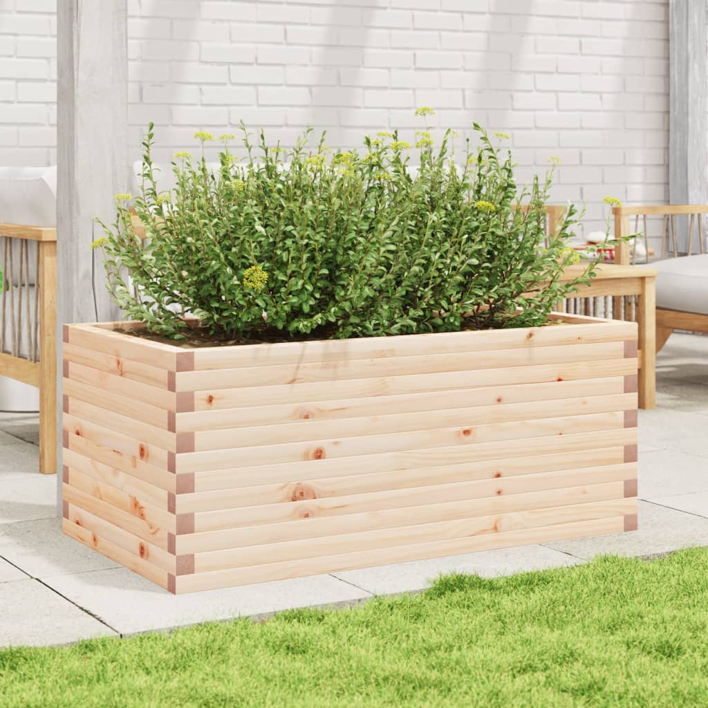 vidaXL Jardinera de madera maciza de pino 110x60x45,5 cm