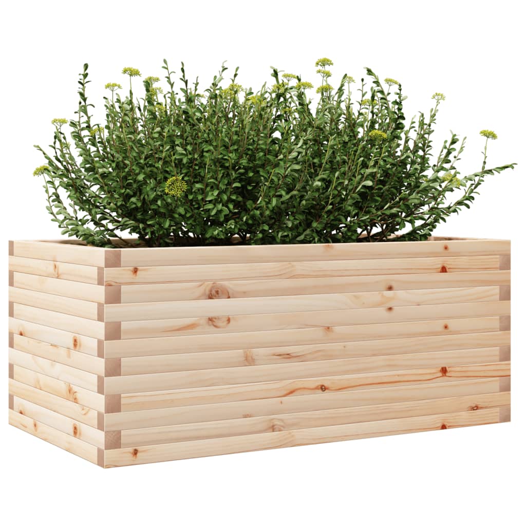 vidaXL Jardinera de madera maciza de pino 110x60x45,5 cm