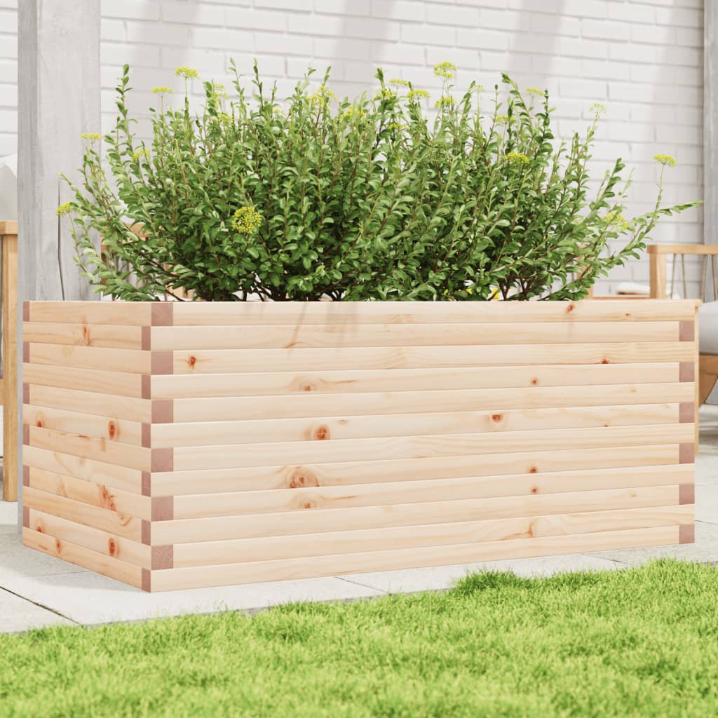 vidaXL Jardinera de madera maciza de pino 110x60x45,5 cm