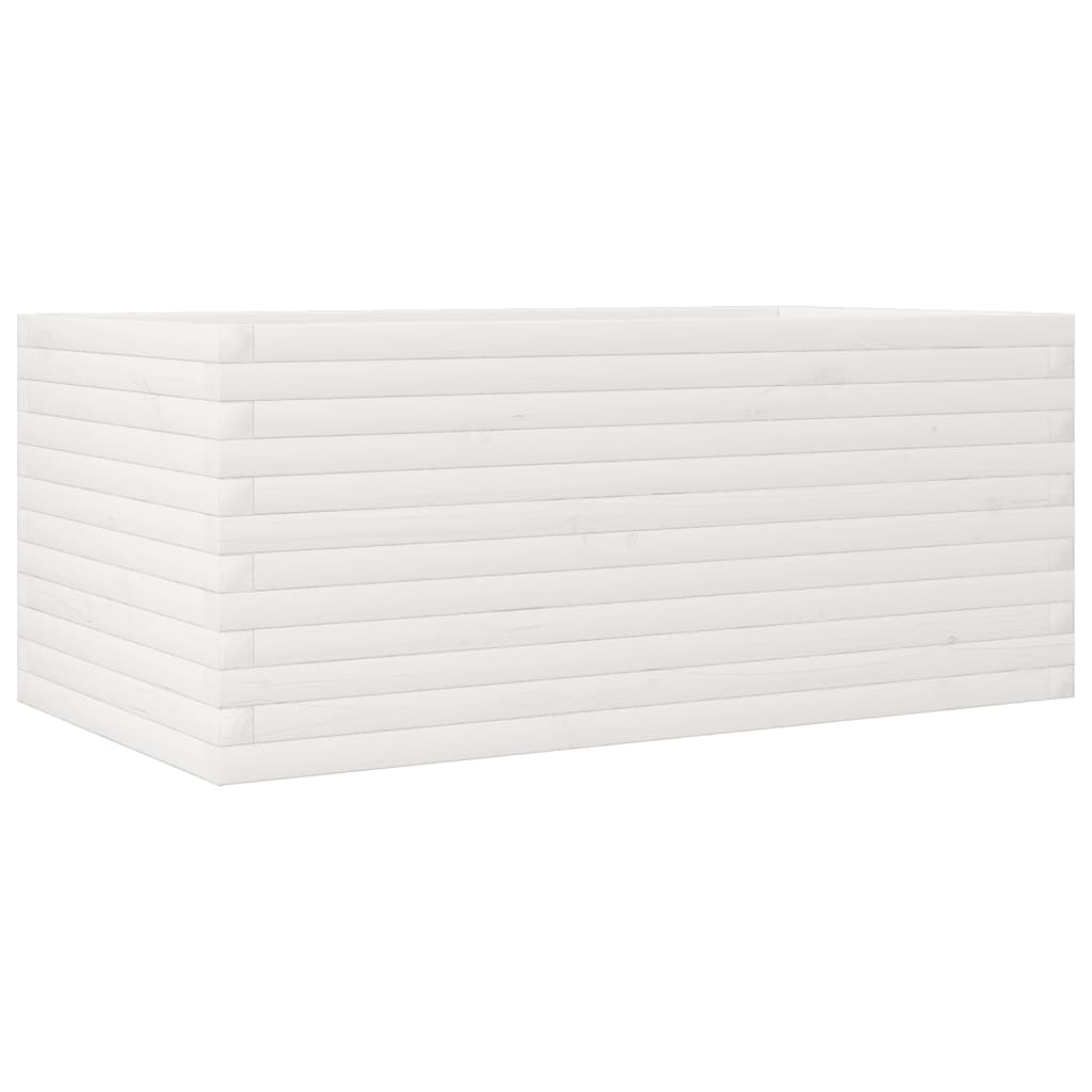 vidaXL Jardinera de madera maciza de pino blanco 110x60x45,5 cm