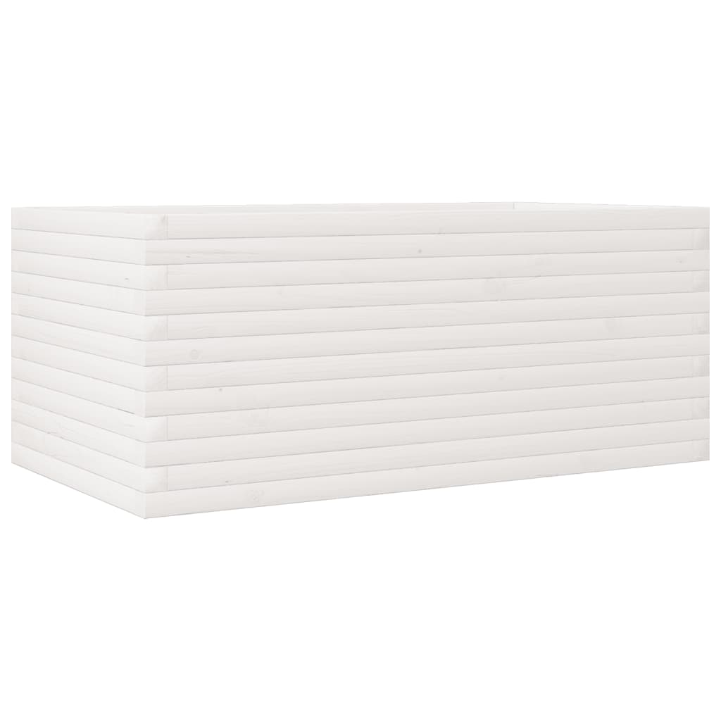 vidaXL Jardinera de madera maciza de pino blanco 110x60x45,5 cm