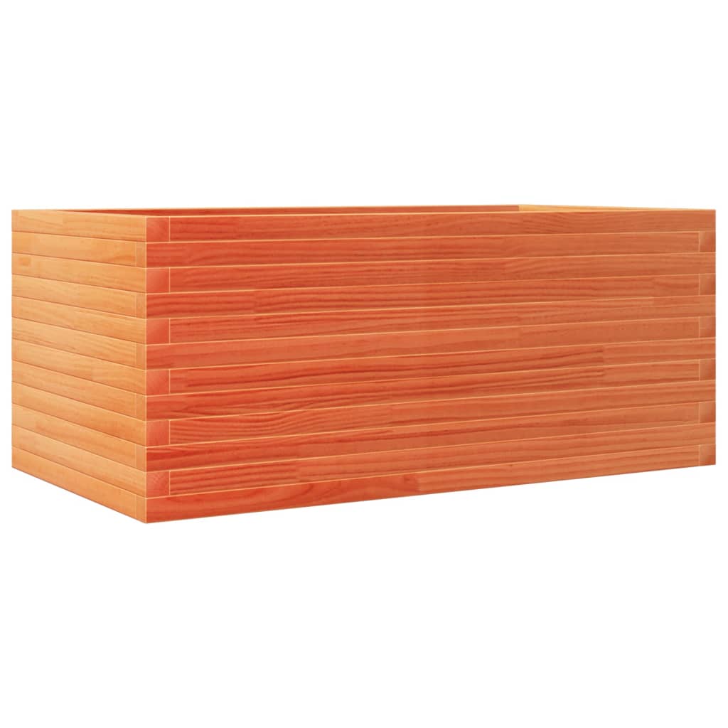 vidaXL Jardinera madera maciza de pino marrón cera 110x60x45,5 cm