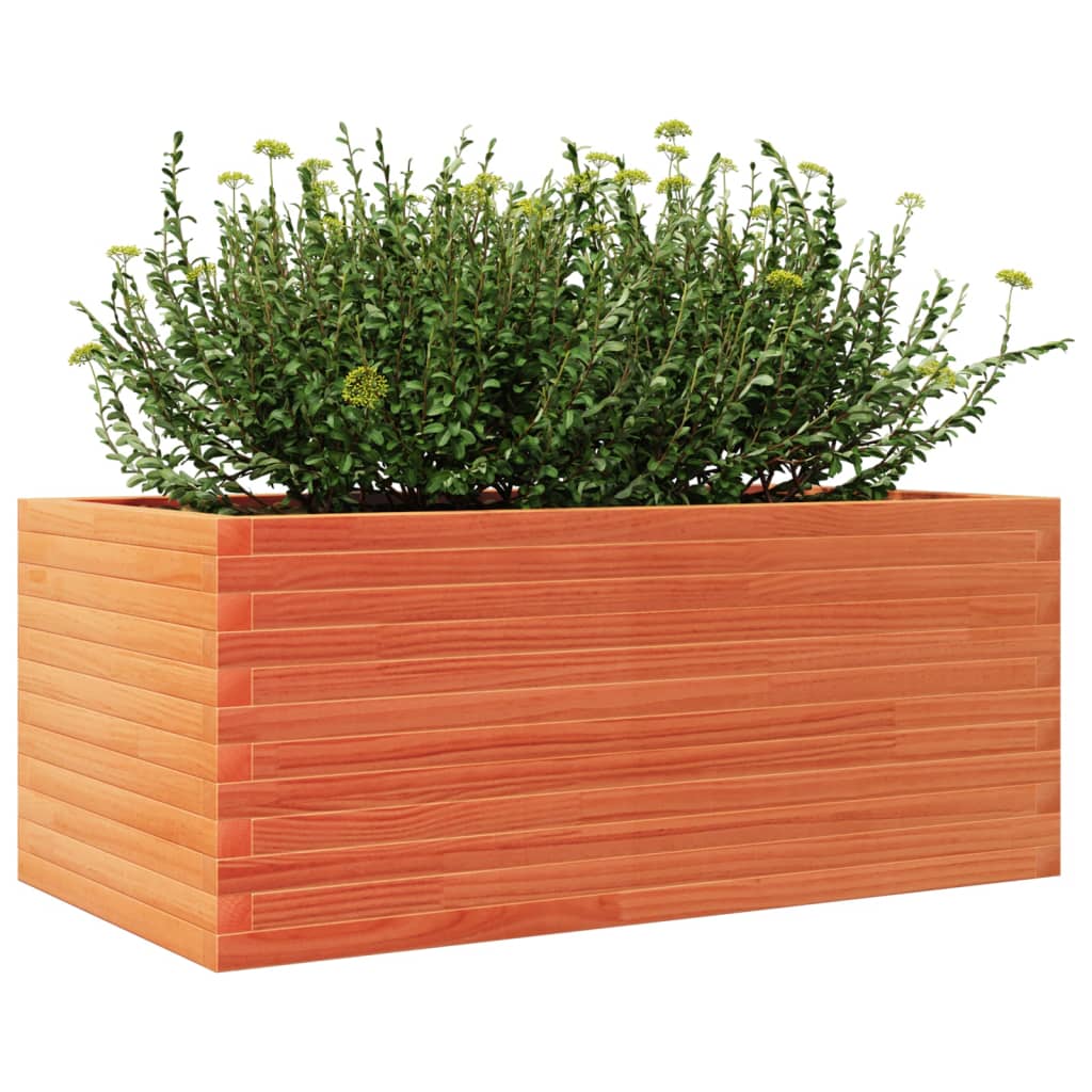 vidaXL Jardinera madera maciza de pino marrón cera 110x60x45,5 cm