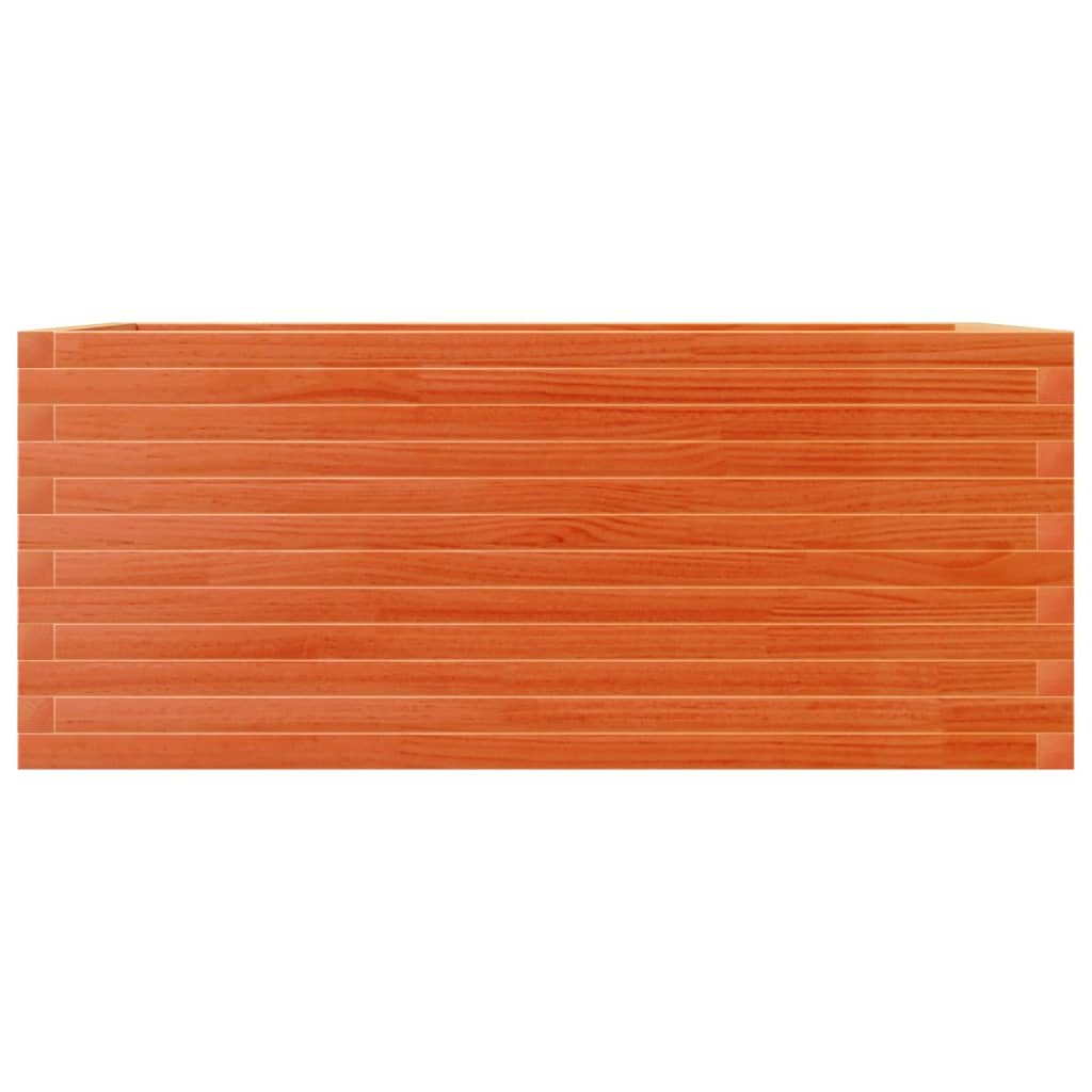 vidaXL Jardinera madera maciza de pino marrón cera 110x60x45,5 cm