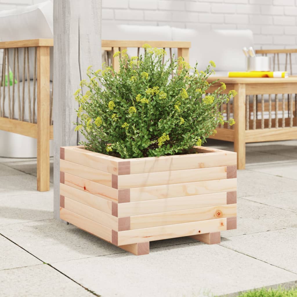 vidaXL Jardinera de madera maciza de pino 40x40x26,5 cm