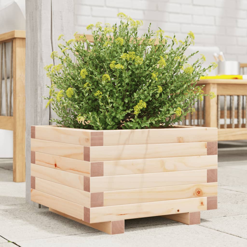 vidaXL Jardinera de madera maciza de pino 40x40x26,5 cm