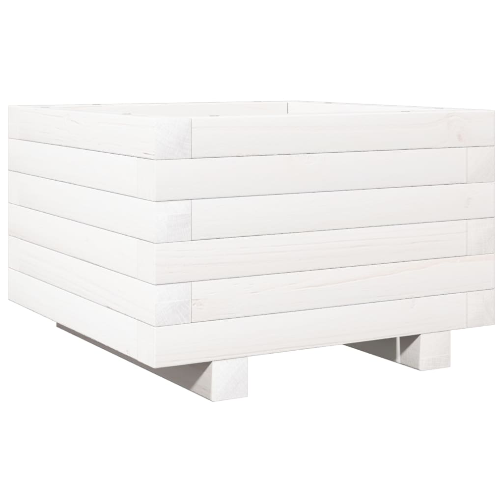 vidaXL Jardinera de madera maciza de pino blanco 40x40x26,5 cm