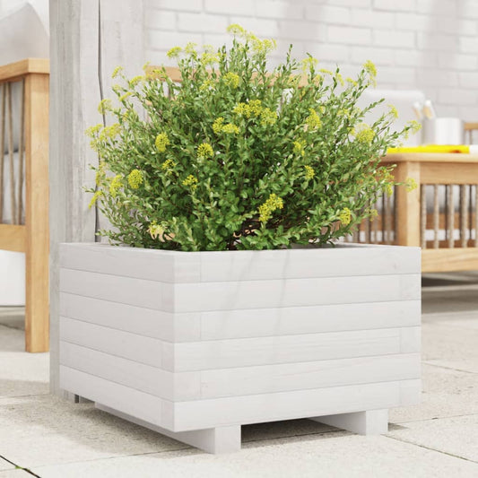 vidaXL Jardinera de madera maciza de pino blanco 40x40x26,5 cm